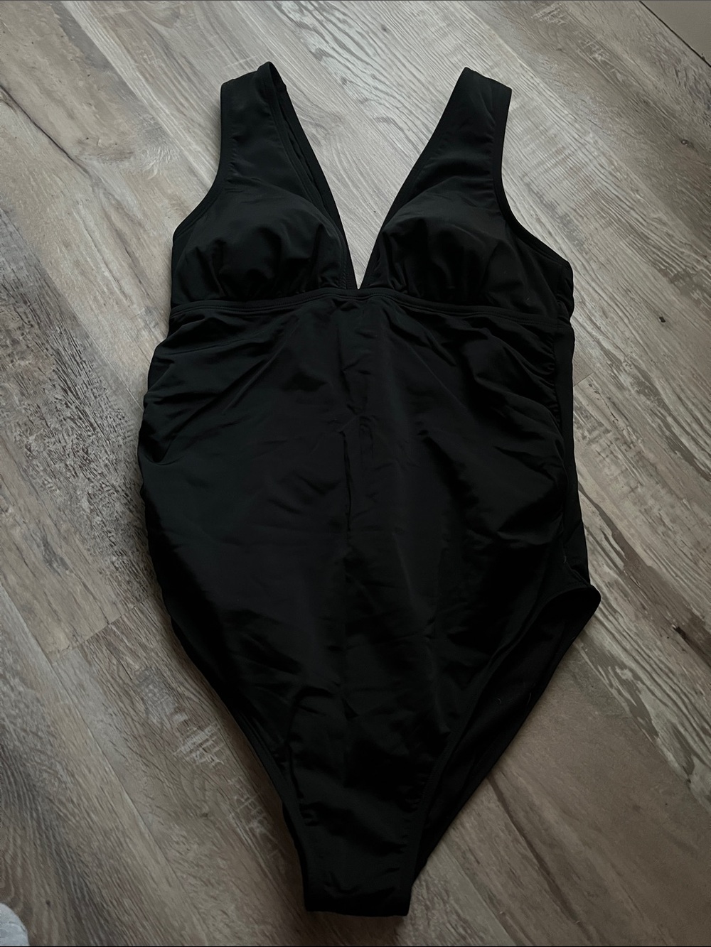 Isabel Maternity by Ingrid & Isabel Black Deep V Maternity One-Piece Swimsuit
